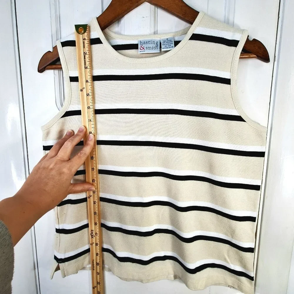 Hasting & Smith Striped Knit Sleeveless Tank Top Sz M - Picture 8 of 10